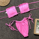 Costa Rica Bandeau Bikini Set-Pink-6