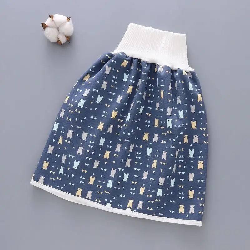 Cotton and bamboo fiber Baby diaper skirt-Darkblueskirt-27