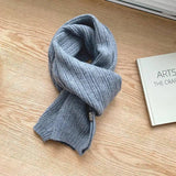 Decorative Cold Resistant Bib Solid Color Fashionable And-Gray-11