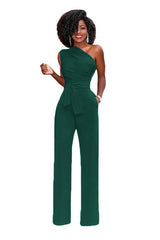 Elegant Blue Jumpsuit for Stylish Evenings-Green-7