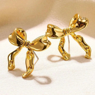 Bow Earrings Simple Style Fashionable And Versatile Earrings-1