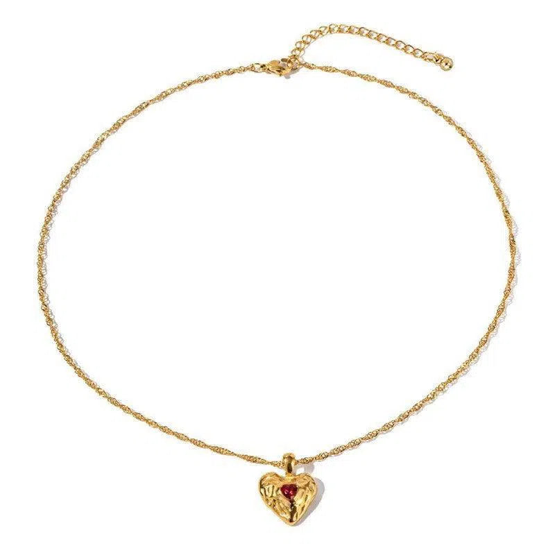 Alloy Heart-shaped Necklace With Diamond Fashion INS Style Necklace Love Valentine's Day-6