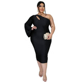 Elegant Plus-Size Green Dress Styles for Women-black-7