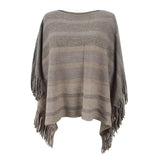 Europe And America Cross Border Off-neck Tassel Shawl For-Khaki-6