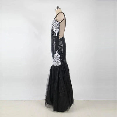 Europe and America long skirt sleeveless sequin-6