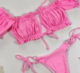 European and American bikini ladies swimwear-Pink-3