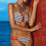 European and American bikini split swimsuit print swimsuit-2