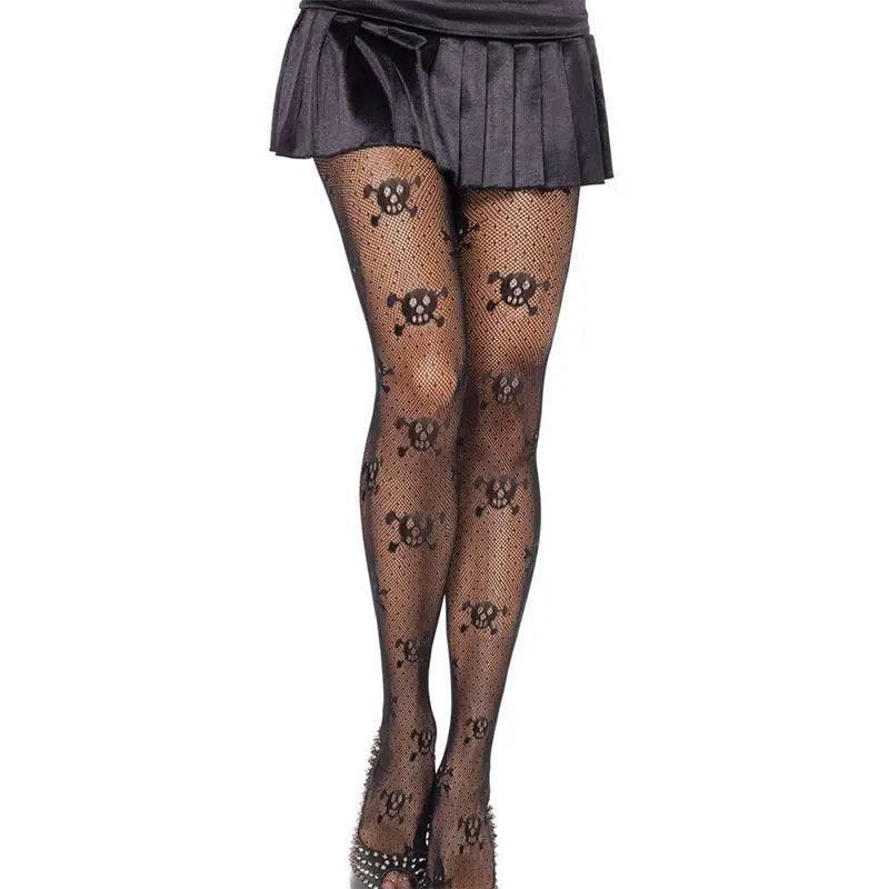 European And American Sexy Stockings Black Mesh Jacquard-Black-4