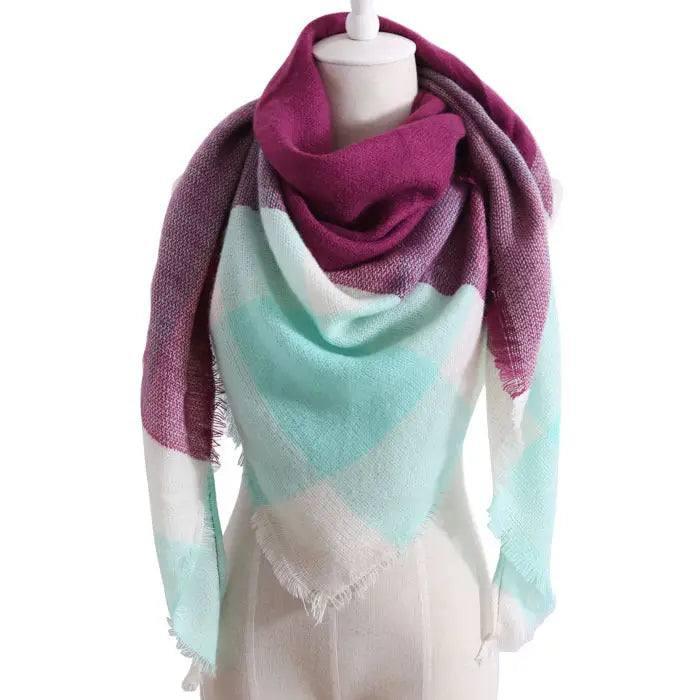 European And American Triangle Cashmere Women's Winter Scarf-7