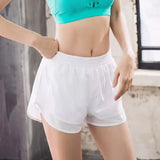 Fake two sports shorts-White-18