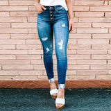 Fashion Holes Skinny Jeans-4