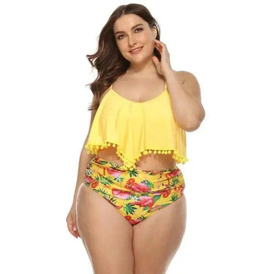 Fat woman bikini-Yellow-2