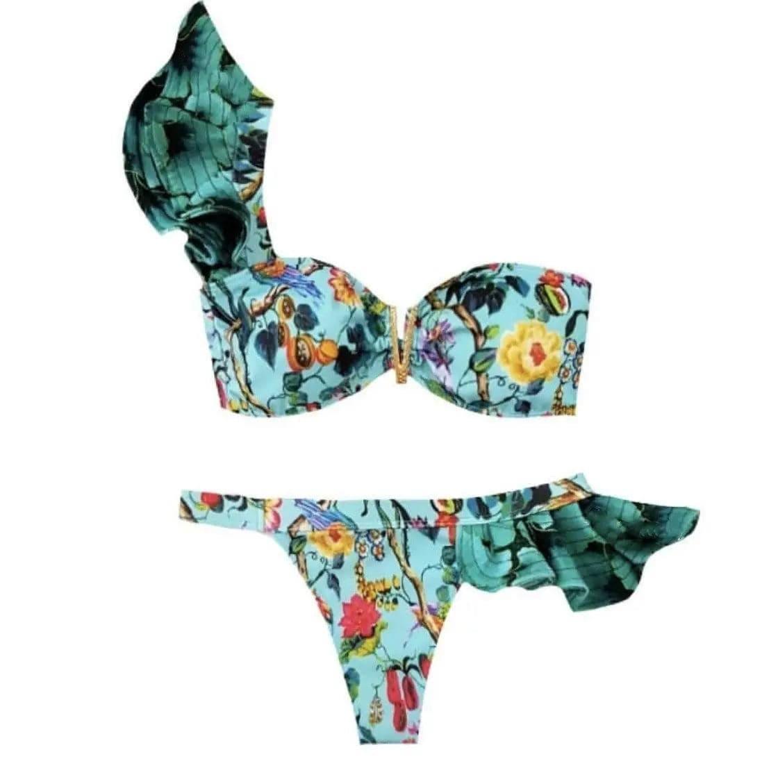 Flash Print Bikini Ladies Swimsuit Back Swimwear-5