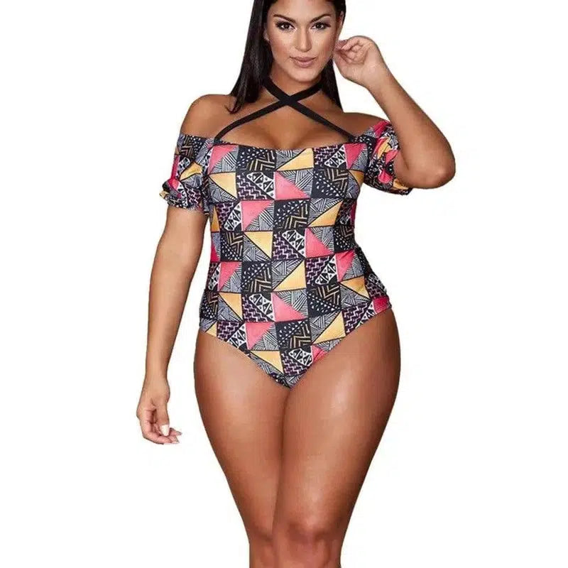 Geometric bikini ladies plus size-1