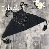 Hand Crochet Beach Bikini Hollow Beach Braid Wrapped-Black-3