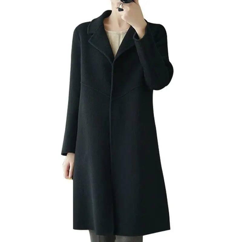 High-end Double-sided Woolen Wool Coat-Black-4