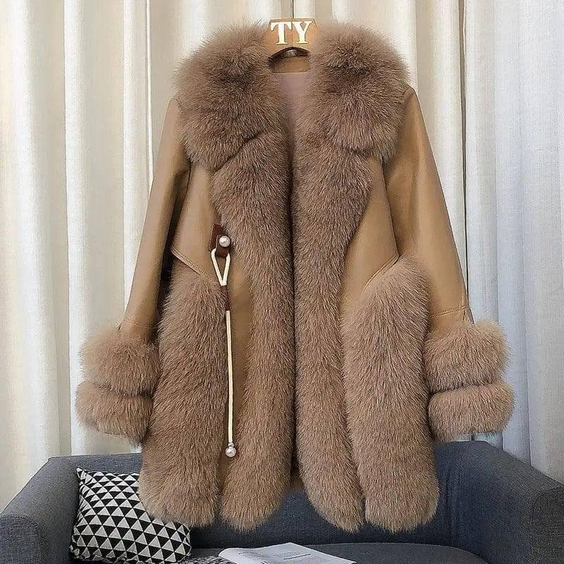 High-end Imported Whole Skin Fox Fur Coat Female-8