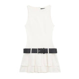 High-grade Sleeveless Vest Dress Women's Belt-5