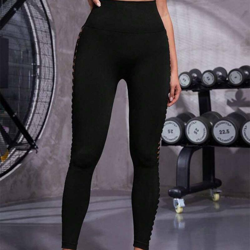 Hollow Tie Dye Printed Yoga Pants High Waist Butt Lift Seamless Sports Gym Fitness Leggings Slim Pants For Women Tight Trousers-3