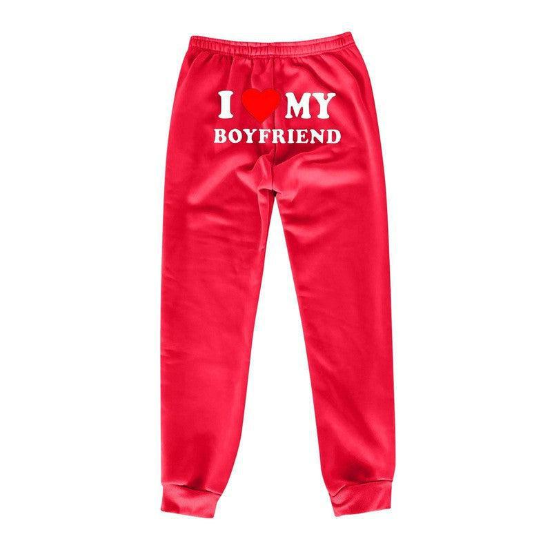 Comfy Love Statement Joggers for Her-Red Back Picture-11