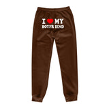 Comfy Love Statement Joggers for Her-Dark Coffee Color Back Picture-13