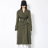 Irregular-panel Single-breasted Lapel Long Coat-6