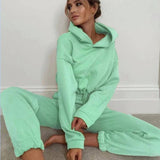 Trendy Pink Fancy Jogging Suits for Women-Green-7