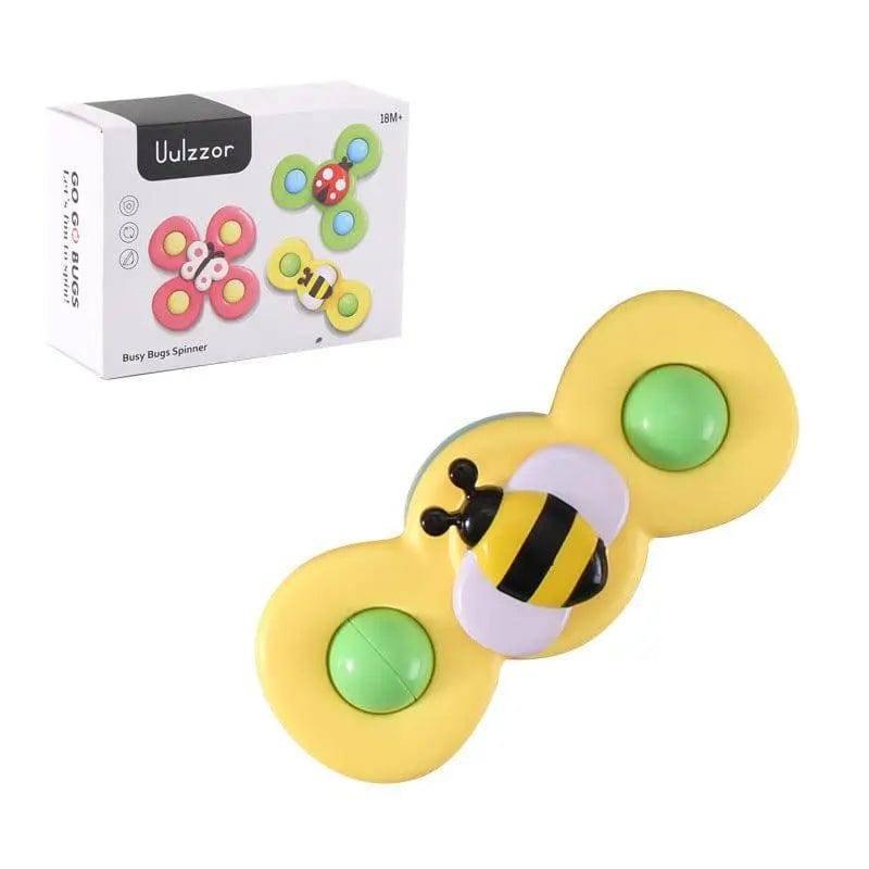 Kids Gyro Insect Sucker Spinner Rattle Bathroom Bath Toys-AYellow-11