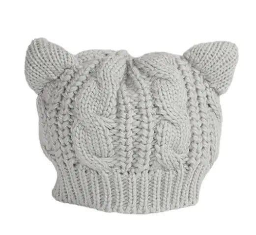 Knitted hat-Lightgrey-2