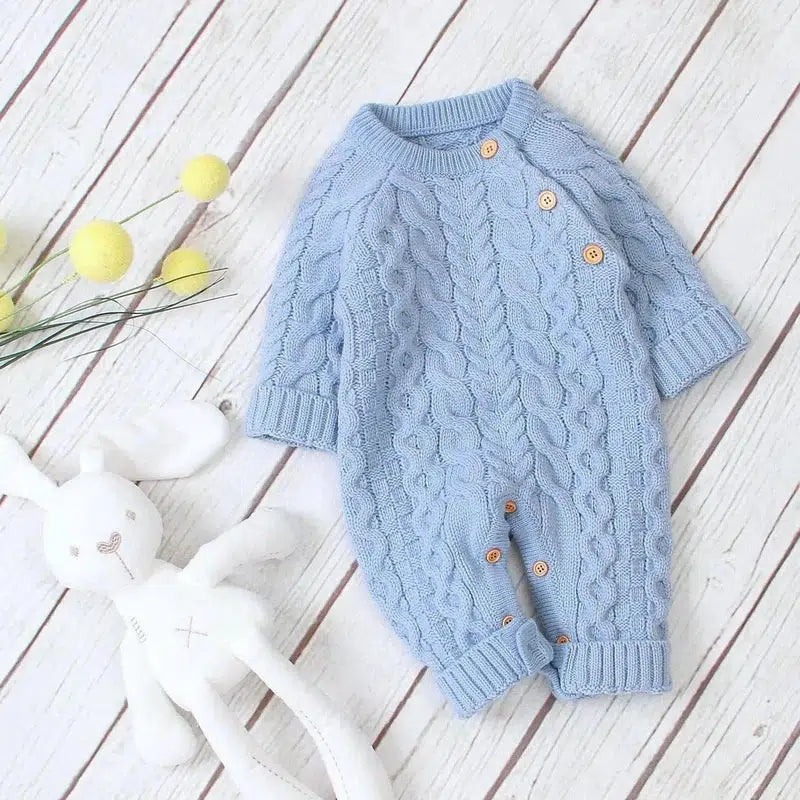 LOVEMI - Knitted solid color baby jumpsuit