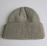 Knitted Woolen Cap Men And Women Melon Leather Cap-Grey-9