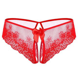 Lace Bow Sexy Non-take-off Thong Sexy Lingerie-Red-3