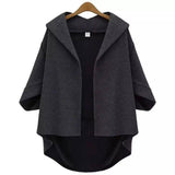 Ladies Fashion Woolen Three-quarter Sleeve Jacket-Grey-5