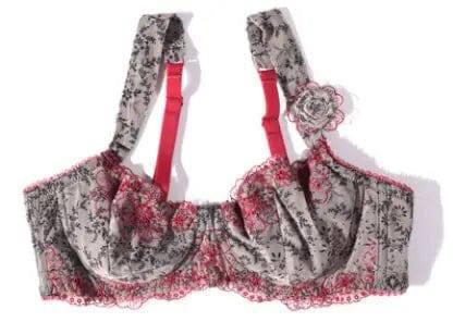 Large Size Ultra-thin Embroidered Non-sponge Print Bra Sexy-32B-1