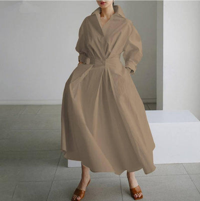 Loose Dress Women Elastic High Waist Show Thin Temperament-8