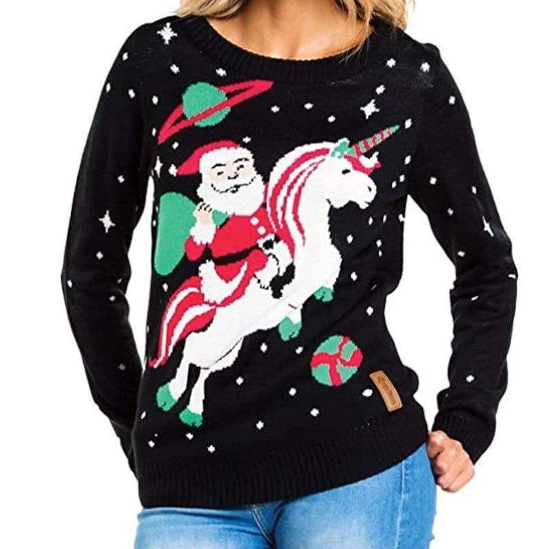 Loose Round Neck Pullover Christmas Sweater Loose Cartoon-2