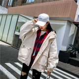 Baseball clothing women's jacket spring and autumn new-Apricot-1