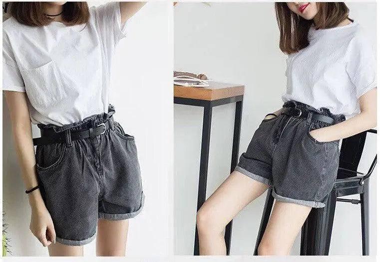 LOVEMI - Lovemi - Calyx elastic waist denim shorts female summer