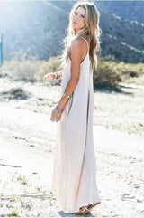 Chic Summer Beach Dress: Strapless & V-Neck-3