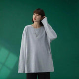 Women's Casual Long Sleeve Tunic Top-Light Grey-1