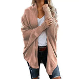 Women's Knit Cardigan Open Front Sweater-Khaki-1