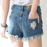 Cutoff Denim Shorts For Women-3