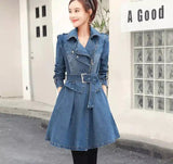 LOVEMI - Lovemi - Double layer lapel denim trench coat