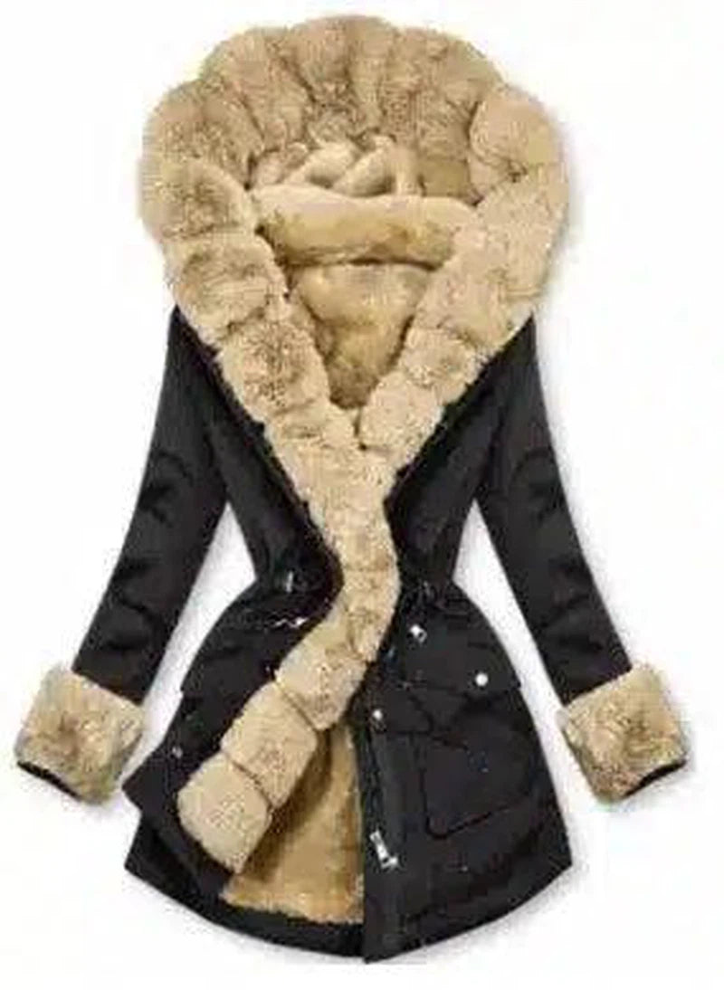 European And American Autumn And Winter Women's Warm Fur-Black-2