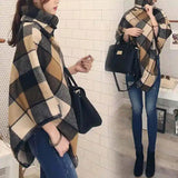 LOVEMI - Lovemi - Fashion All-Match Women's Plaid Shawl Woolen Coat