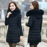 LOVEMI - Lovemi - Fur collar mid-length thick down cotton