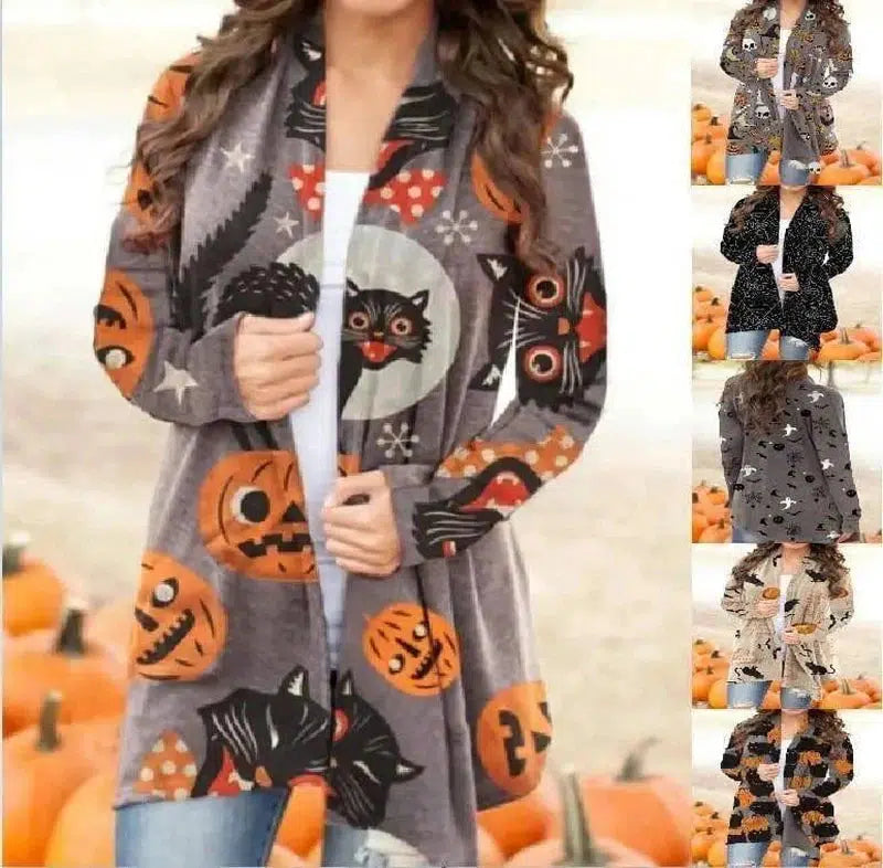 LOVEMI - Lovemi - Halloween Digital Printing Casual Cardigan Jacket