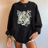 Halloween Themed Oversized Sweatshirt-Black-8