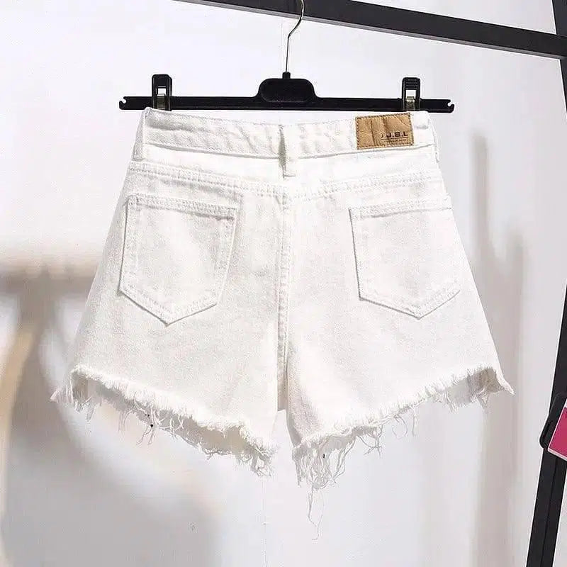 High waist denim shorts female summer dress fat mm loose 200-3