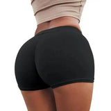 High Waist Stretch Fitness Yoga Gym Shorts Seamless Short-black-22